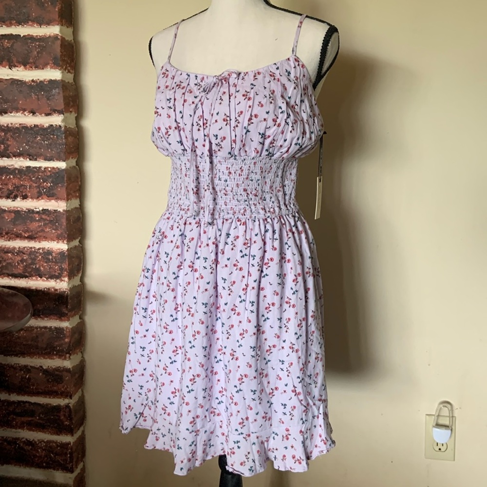 Liberty Love floral sundress with wide smocked waist sz medium NWT
